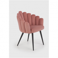 Rožinė aksominė kėdė